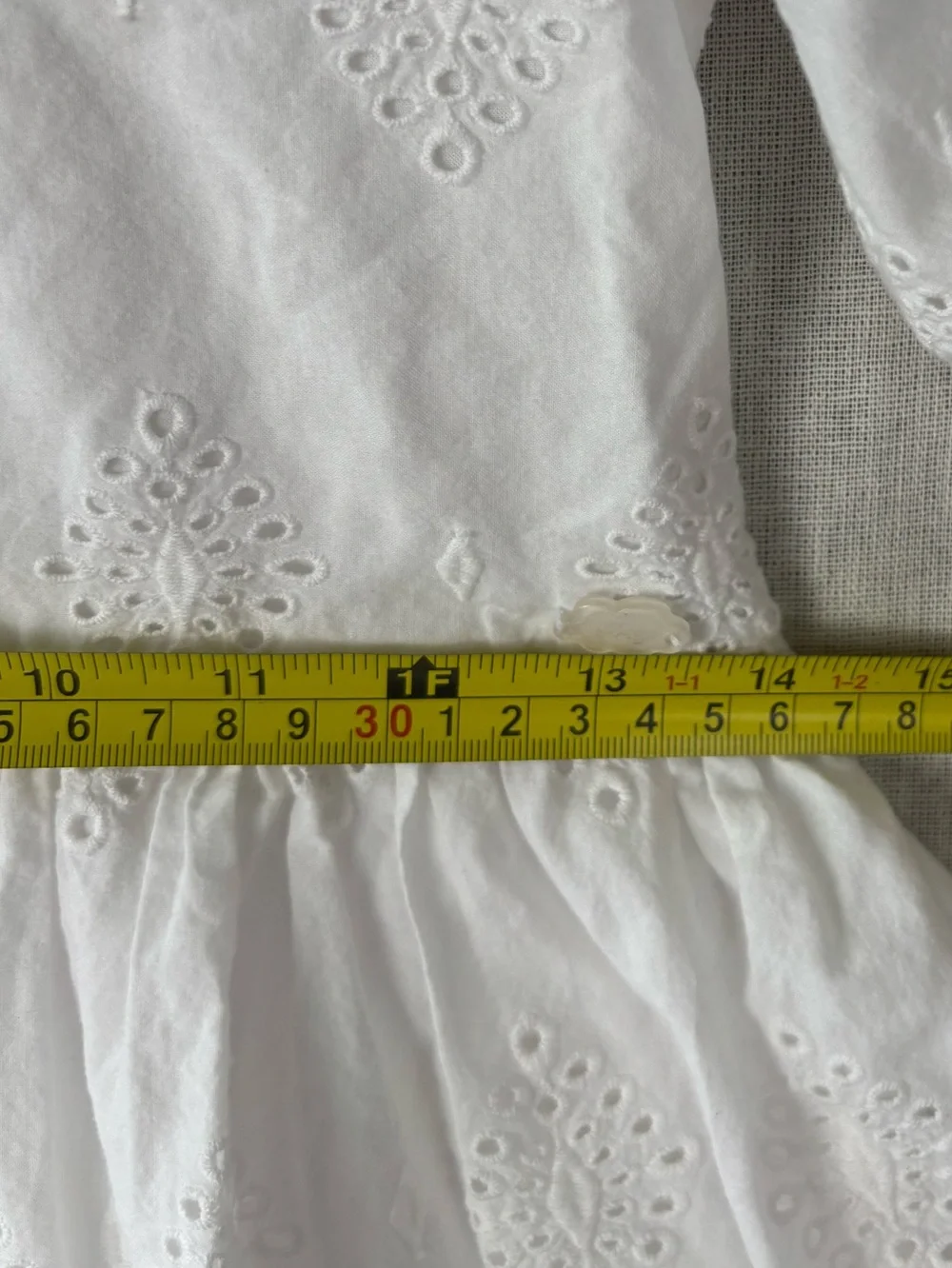 White Eyelet 100% Cotton Eyelet Lace Dress Girls Size 10 Heirloom Garden Party